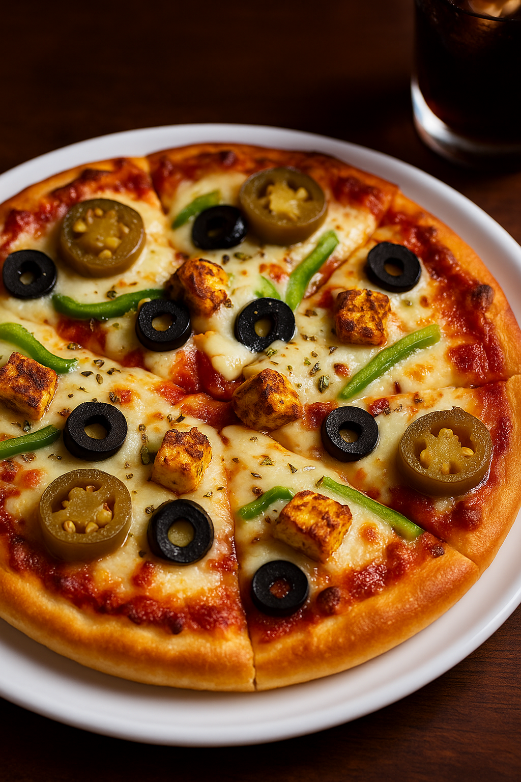 Fresh pizza at Sri Sri Cafe